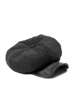 Load image into Gallery viewer, ierib exclusive Casquette / Heavy Linen Canvas + Steer Leather (BLACK EDITON)