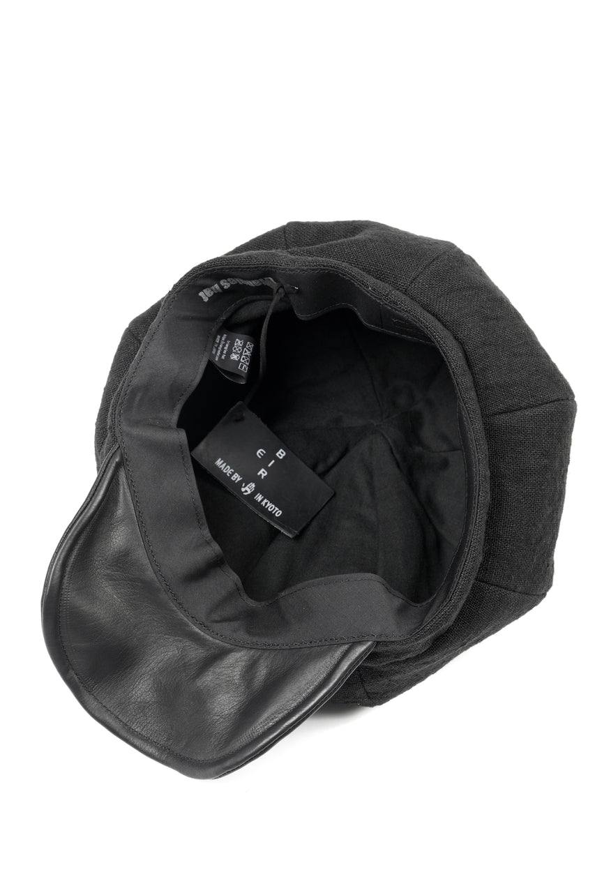 Load image into Gallery viewer, ierib exclusive Casquette / Heavy Linen Canvas + Steer Leather (BLACK EDITON)