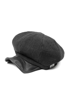Load image into Gallery viewer, ierib exclusive Casquette / Heavy Linen Canvas + Steer Leather (BLACK EDITON)