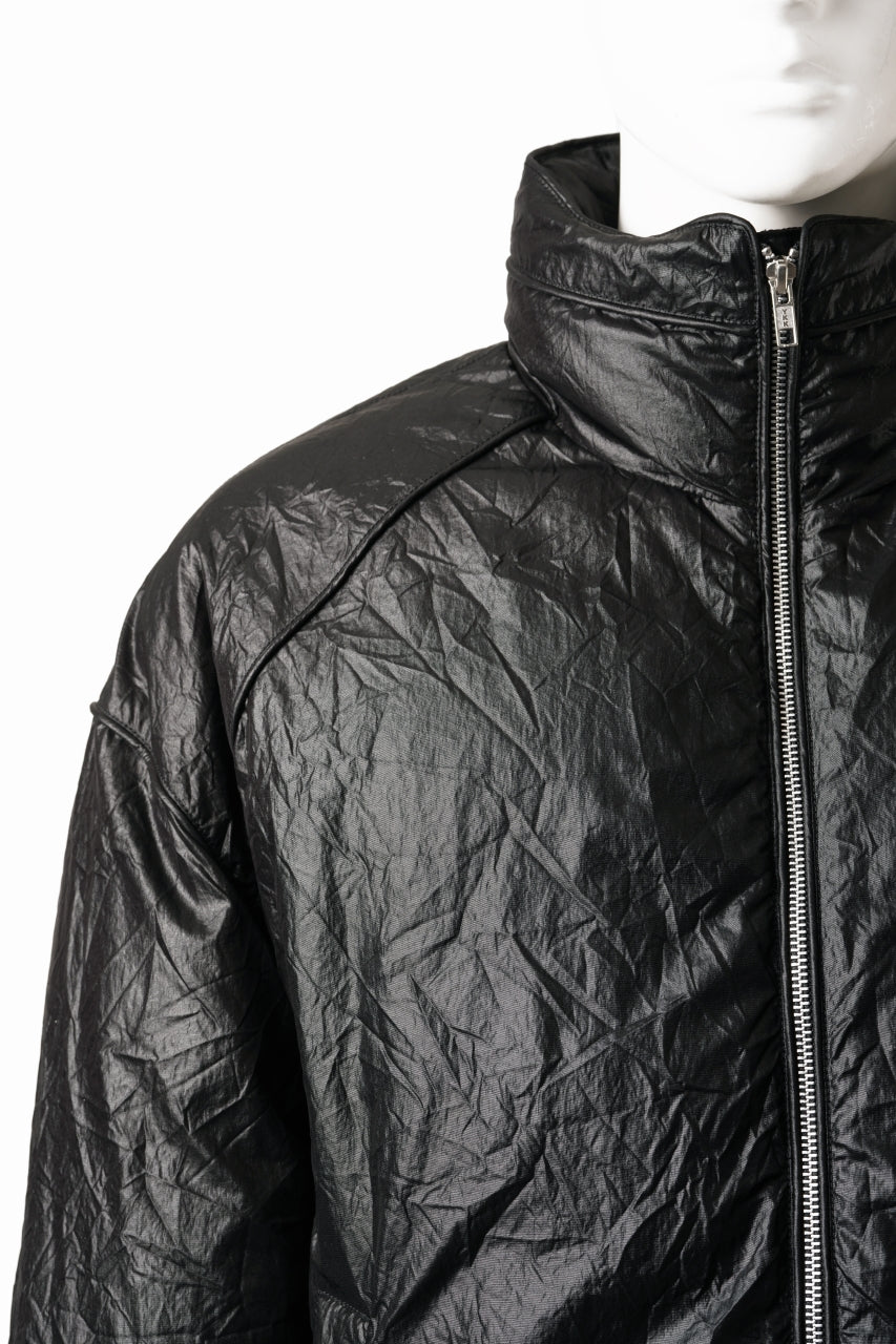 画像をギャラリービューアに読み込む, Juun.J Wrinkle Nylon Stand Collar Goose Down Blouson (BLACK)