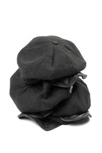 Load image into Gallery viewer, ierib exclusive Casquette / Heavy Linen Canvas + Steer Leather (BLACK EDITON)