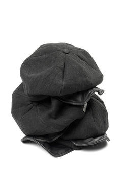 Load image into Gallery viewer, ierib exclusive Casquette / Heavy Linen Canvas + Steer Leather (BLACK EDITON)