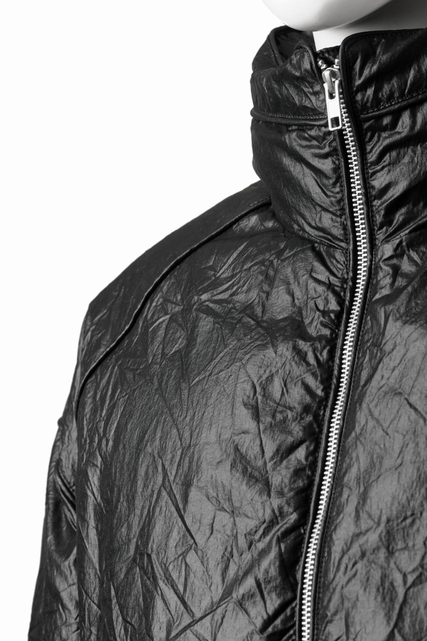 画像をギャラリービューアに読み込む, Juun.J Wrinkle Nylon Stand Collar Goose Down Blouson (BLACK)