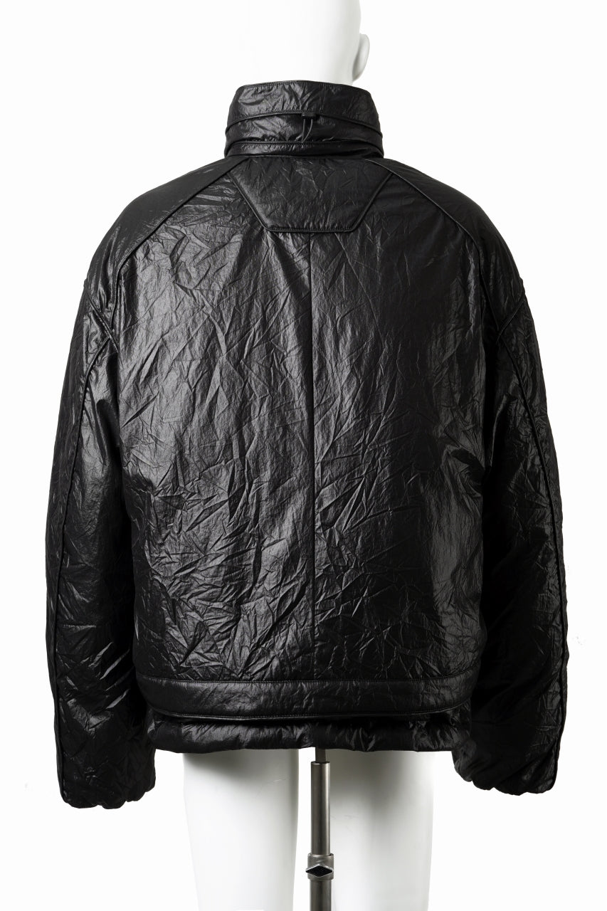画像をギャラリービューアに読み込む, Juun.J Wrinkle Nylon Stand Collar Goose Down Blouson (BLACK)