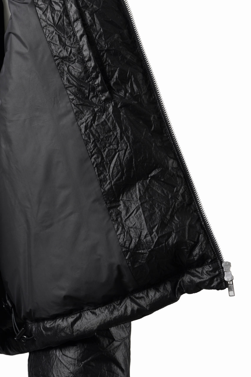 画像をギャラリービューアに読み込む, Juun.J Wrinkle Nylon Stand Collar Goose Down Blouson (BLACK)