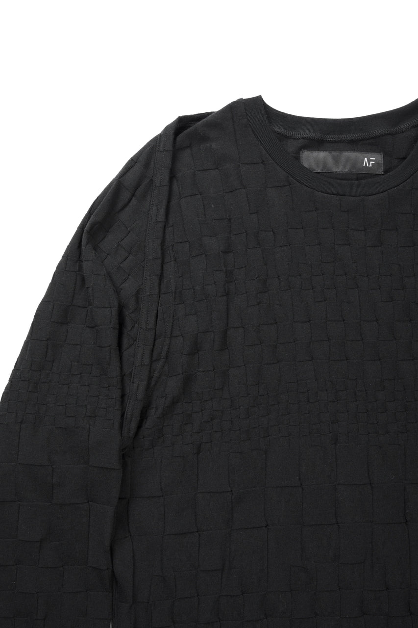 画像をギャラリービューアに読み込む, A.F ARTEFACT GRADIENT PLAID PATTERN SHIVA LONG SLEEVE TOPS (BLACK)