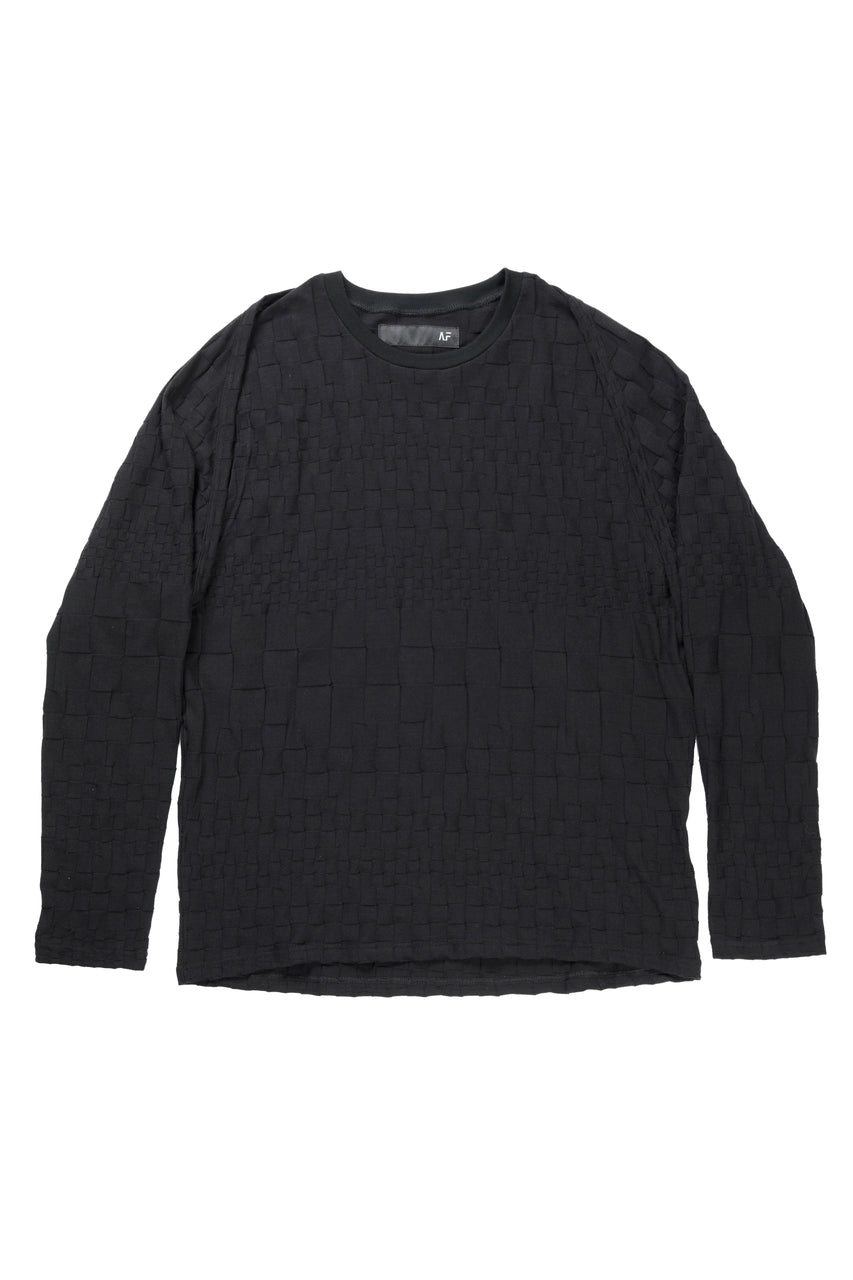 A.F ARTEFACT GRADIENT PLAID PATTERN SHIVA LONG SLEEVE TOPS (BLACK