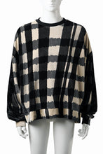 画像をギャラリービューアに読み込む, A.F ARTEFACT SWITCHING PULLOVER / JACQUARD DEFORMED PLAID VELOR (BLACK x GREY x IVORY)