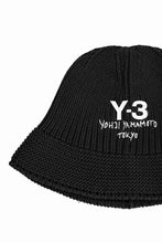 画像をギャラリービューアに読み込む, Y-3 Yohji Yamamoto HERITAGE KNIT BUCKET HAT (BLACK)