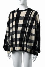 画像をギャラリービューアに読み込む, A.F ARTEFACT SWITCHING PULLOVER / JACQUARD DEFORMED PLAID VELOR (BLACK x GREY x IVORY)