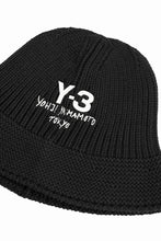 画像をギャラリービューアに読み込む, Y-3 Yohji Yamamoto HERITAGE KNIT BUCKET HAT (BLACK)