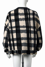 画像をギャラリービューアに読み込む, A.F ARTEFACT SWITCHING PULLOVER / JACQUARD DEFORMED PLAID VELOR (BLACK x GREY x IVORY)