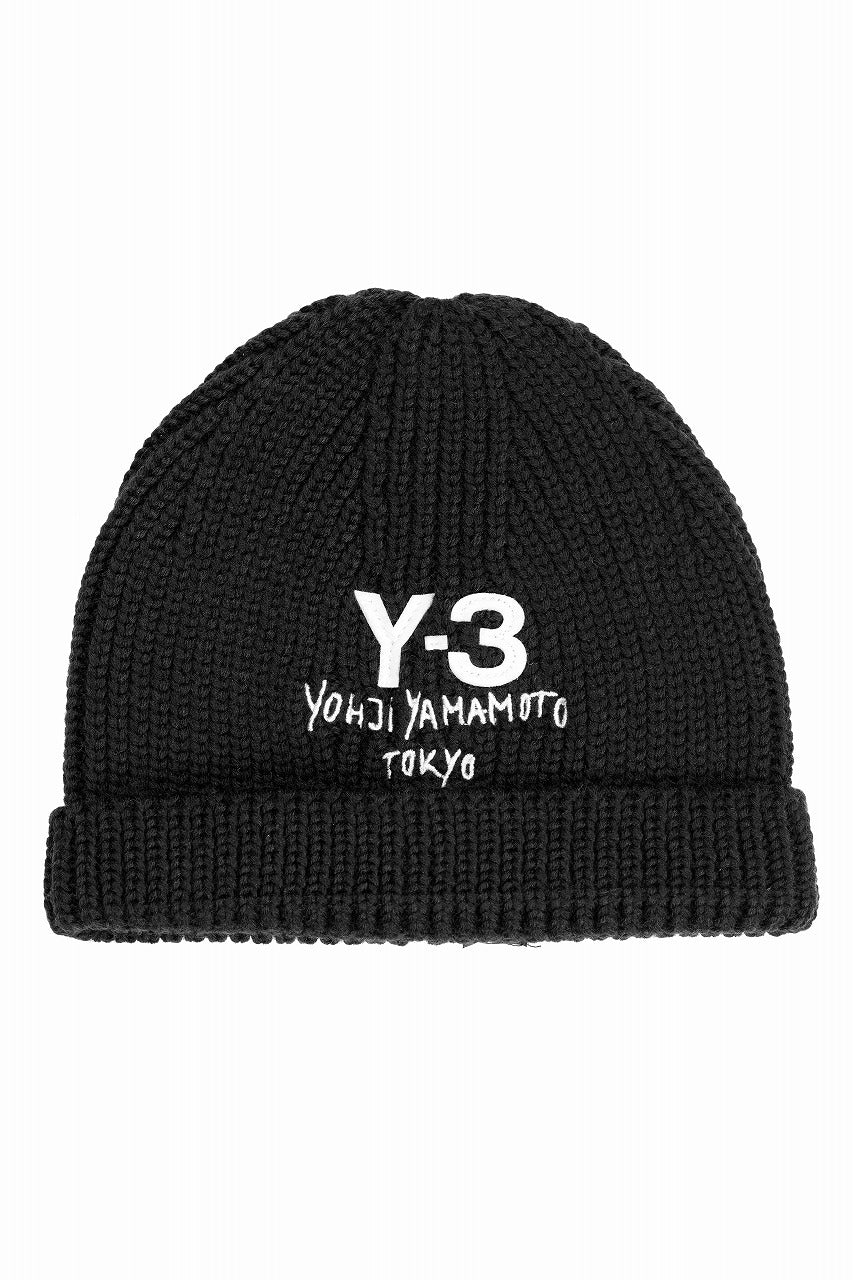 画像をギャラリービューアに読み込む, Y-3 Yohji Yamamoto CHUNKY KNIT BEANIE (BLACK)