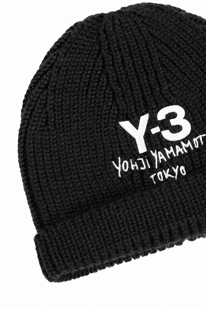 画像をギャラリービューアに読み込む, Y-3 Yohji Yamamoto CHUNKY KNIT BEANIE (BLACK)