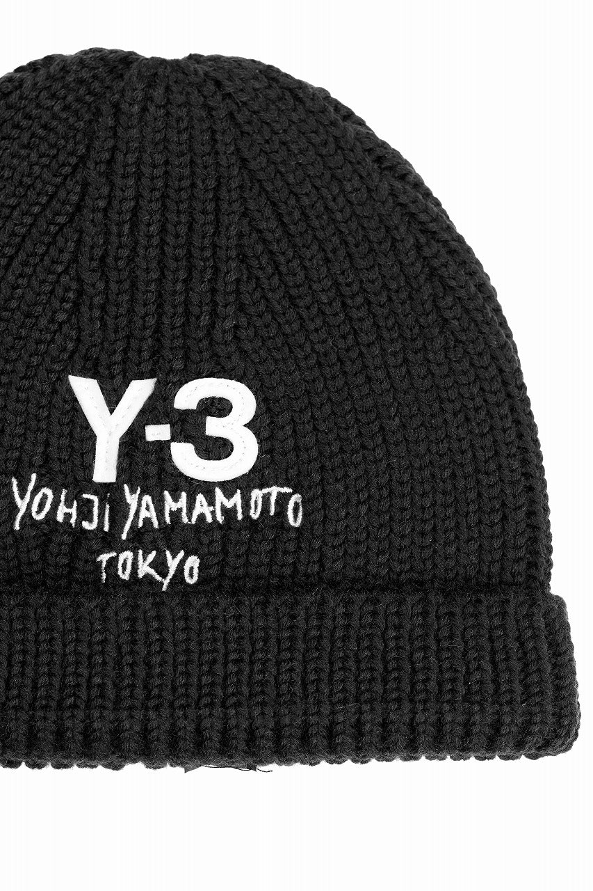 画像をギャラリービューアに読み込む, Y-3 Yohji Yamamoto CHUNKY KNIT BEANIE (BLACK)