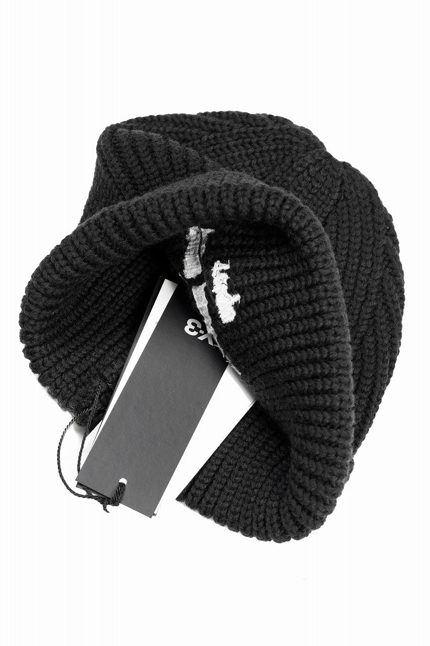 画像をギャラリービューアに読み込む, Y-3 Yohji Yamamoto CHUNKY KNIT BEANIE (BLACK)