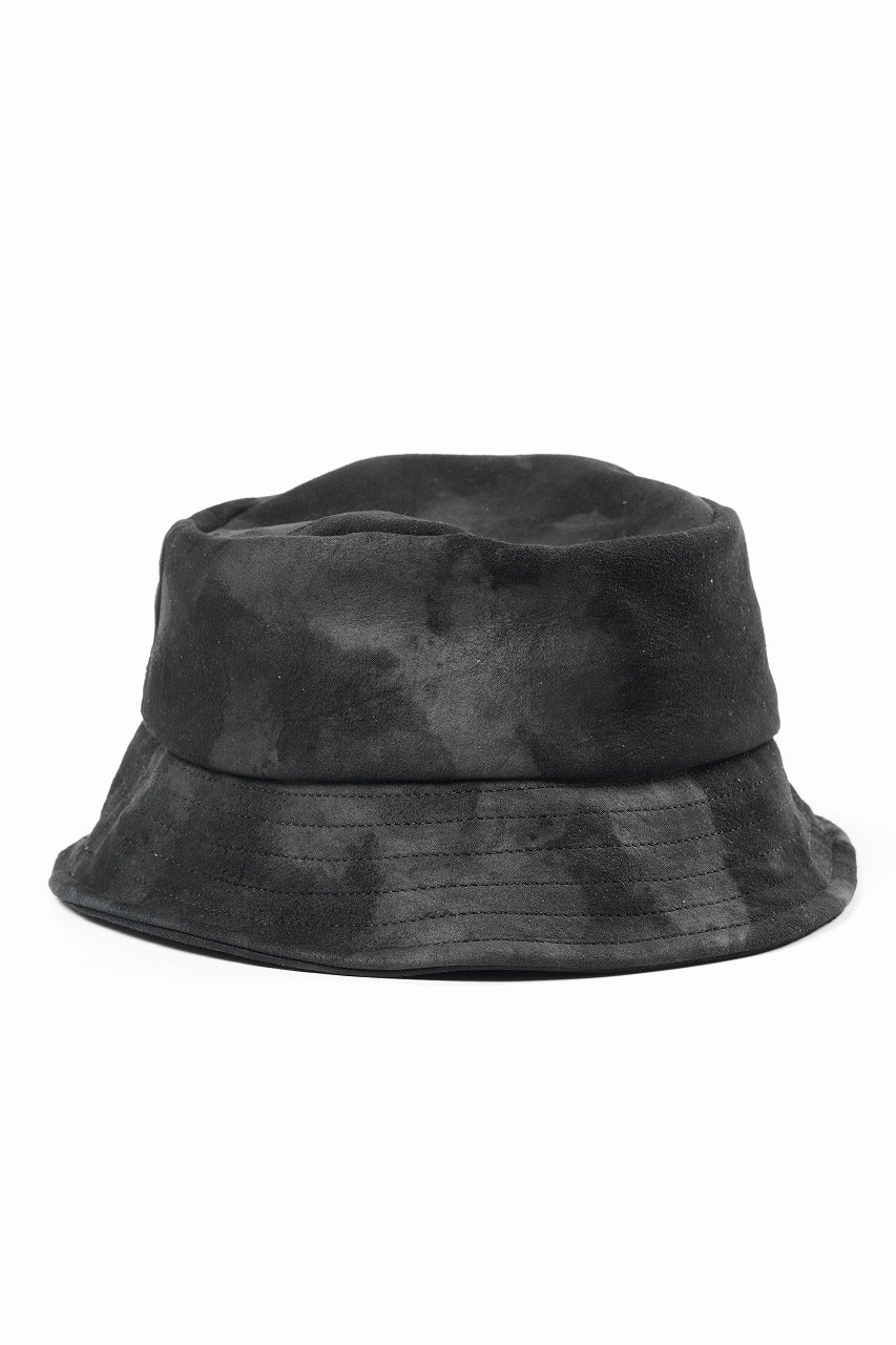 画像をギャラリービューアに読み込む, ierib Leather Bucket Hat / Lamb Suede (BLACK)