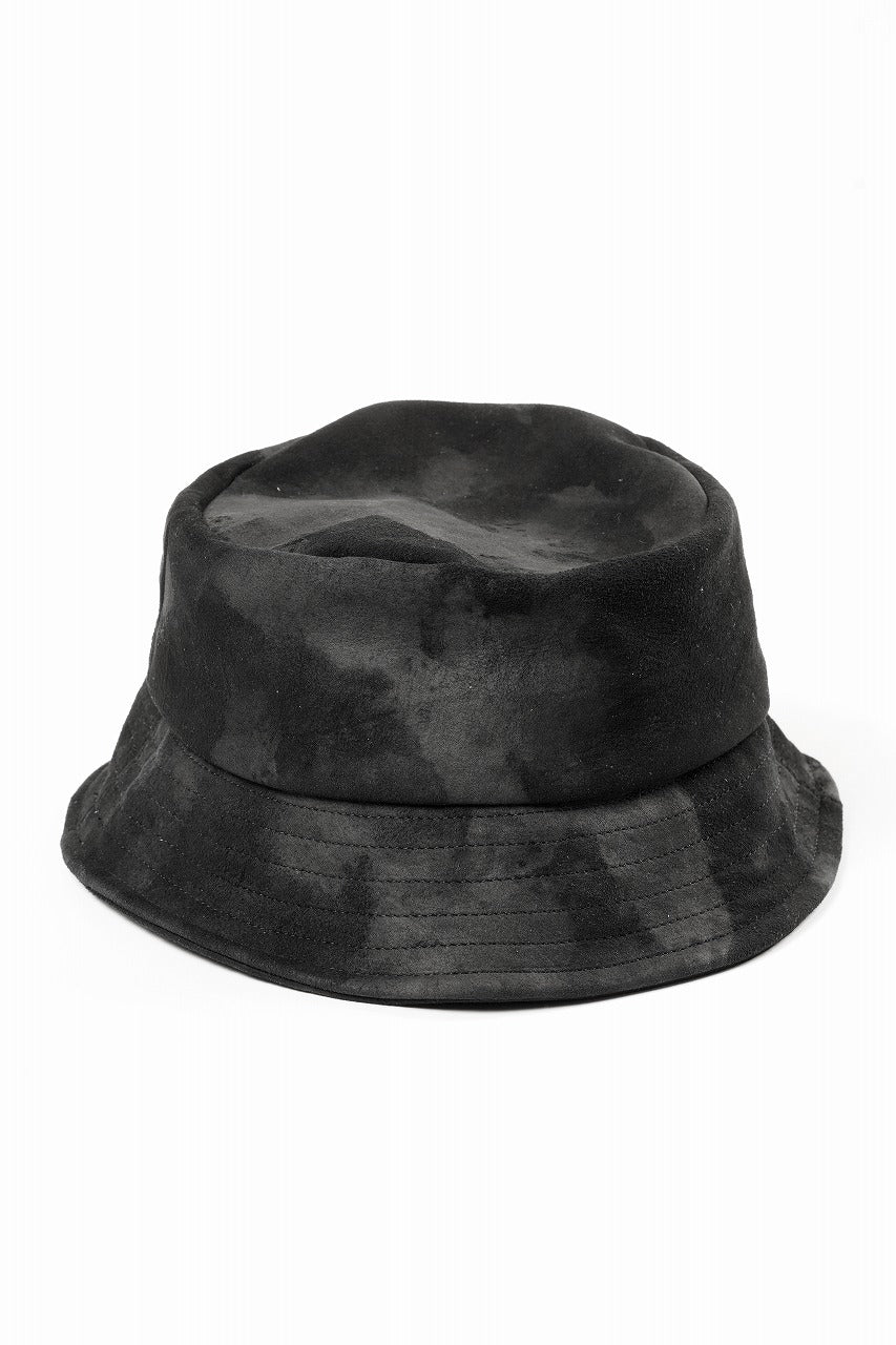 画像をギャラリービューアに読み込む, ierib Leather Bucket Hat / Lamb Suede (BLACK)