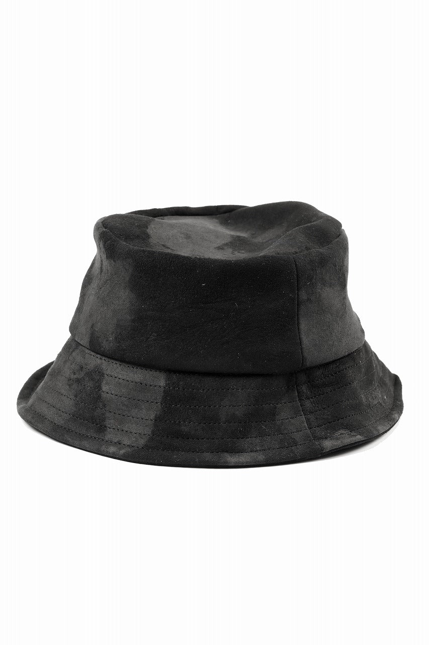 ierib Leather Bucket Hat / Lamb Suede (BLACK)
