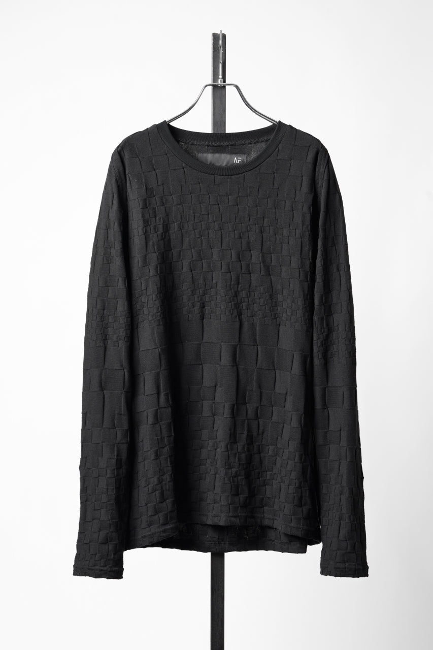 画像をギャラリービューアに読み込む, A.F ARTEFACT GRADIENT PLAID PATTERN SHIVA LONG SLEEVE TOPS (BLACK)