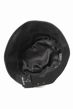 画像をギャラリービューアに読み込む, ierib Leather Bucket Hat / Lamb Suede (BLACK)