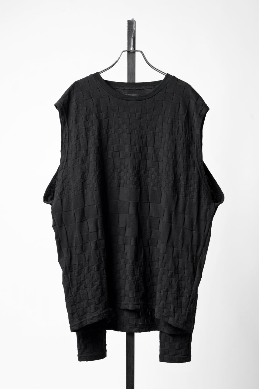 A.F ARTEFACT エーエフアーティファクトDamage Layered A.F ARTEFACT GRADIENT PLAID PATTERN SHIVA LONG SLEEVE TOPS (BLACK