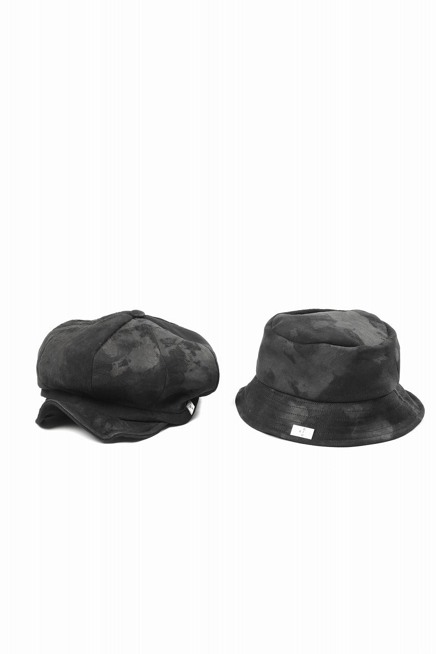 画像をギャラリービューアに読み込む, ierib Leather Bucket Hat / Lamb Suede (BLACK)