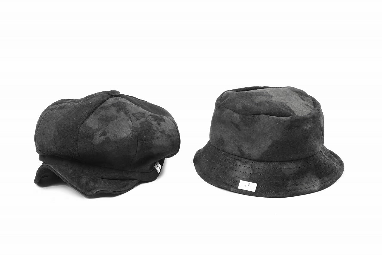 【追加入荷】ierib Leather Casquette / Lamb Suede (BLACK)