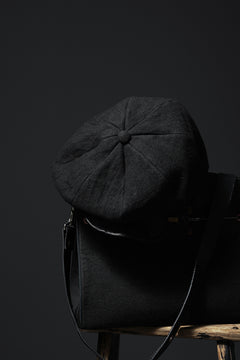 Load image into Gallery viewer, ierib exclusive Casquette / Heavy Linen Canvas + Steer Leather (BLACK EDITON)