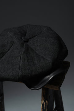 Load image into Gallery viewer, ierib exclusive Casquette / Heavy Linen Canvas + Steer Leather (BLACK EDITON)