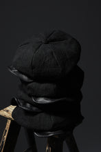 Load image into Gallery viewer, ierib exclusive Casquette / Heavy Linen Canvas + Steer Leather (BLACK EDITON)