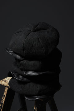 Load image into Gallery viewer, ierib exclusive Casquette / Heavy Linen Canvas + Steer Leather (BLACK EDITON)