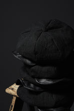 Load image into Gallery viewer, ierib exclusive Casquette / Heavy Linen Canvas + Steer Leather (BLACK EDITON)