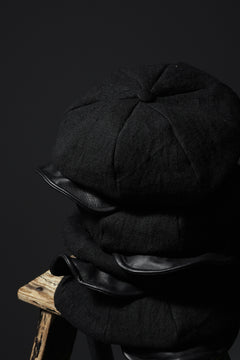 Load image into Gallery viewer, ierib exclusive Casquette / Heavy Linen Canvas + Steer Leather (BLACK EDITON)