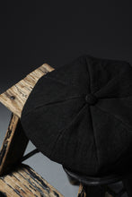 Load image into Gallery viewer, ierib exclusive Casquette / Heavy Linen Canvas + Steer Leather (BLACK EDITON)