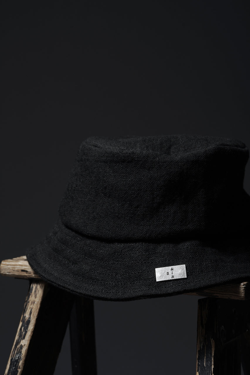 Load image into Gallery viewer, ierib exclusive Bucket Hat / Heavy Linen Canvas (BLACK EDITON)