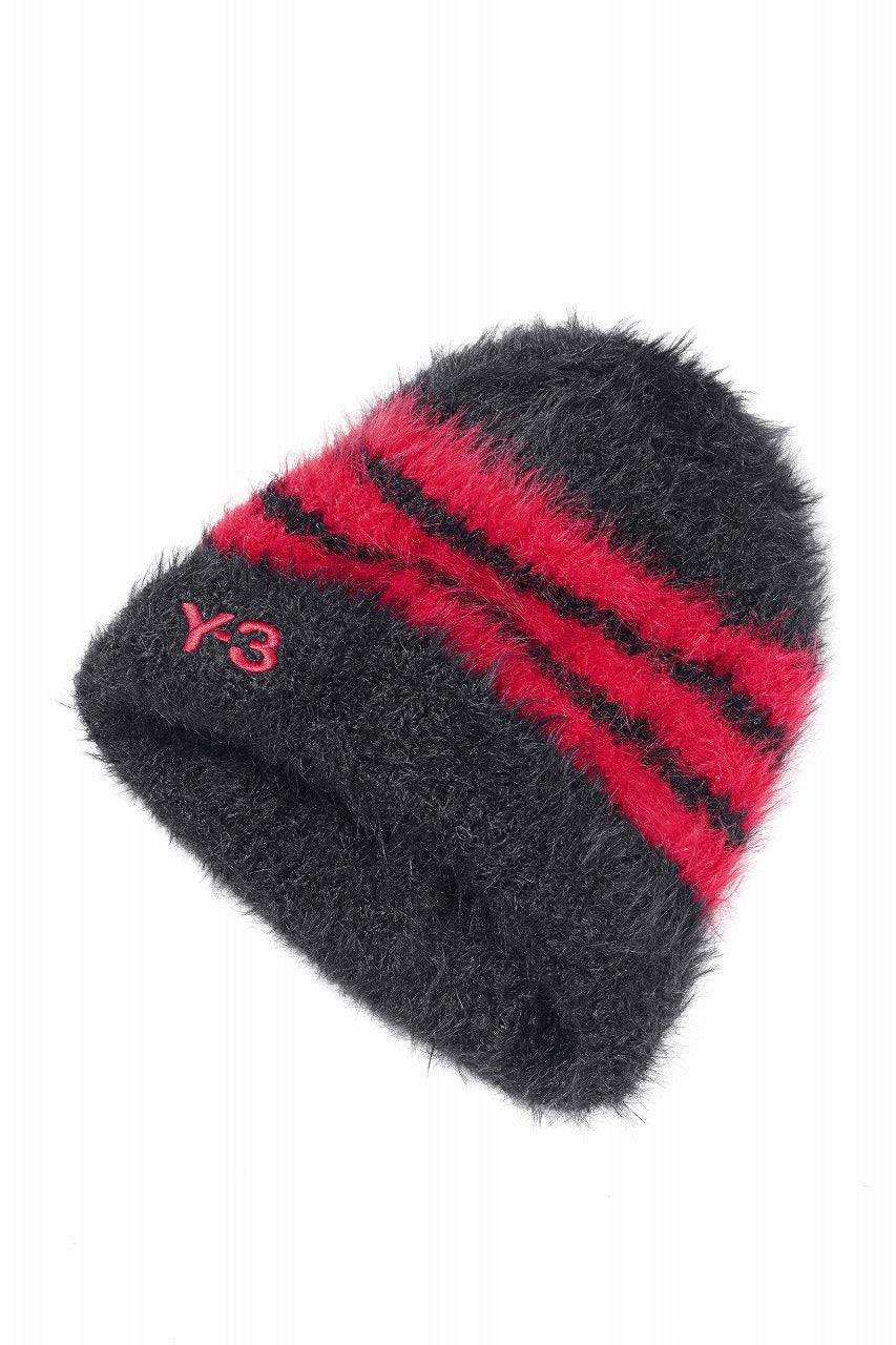 Load image into Gallery viewer, Y-3 Yohji Yamamoto STRIPES BEANIE (BLACK x SCARLET)