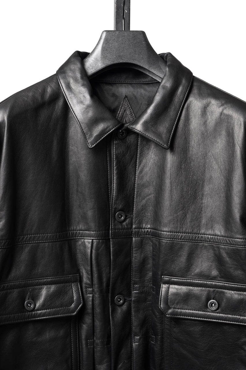 画像をギャラリービューアに読み込む, A LEATHER Trucker Jacket / LUXE COWHIDE (BLACK)