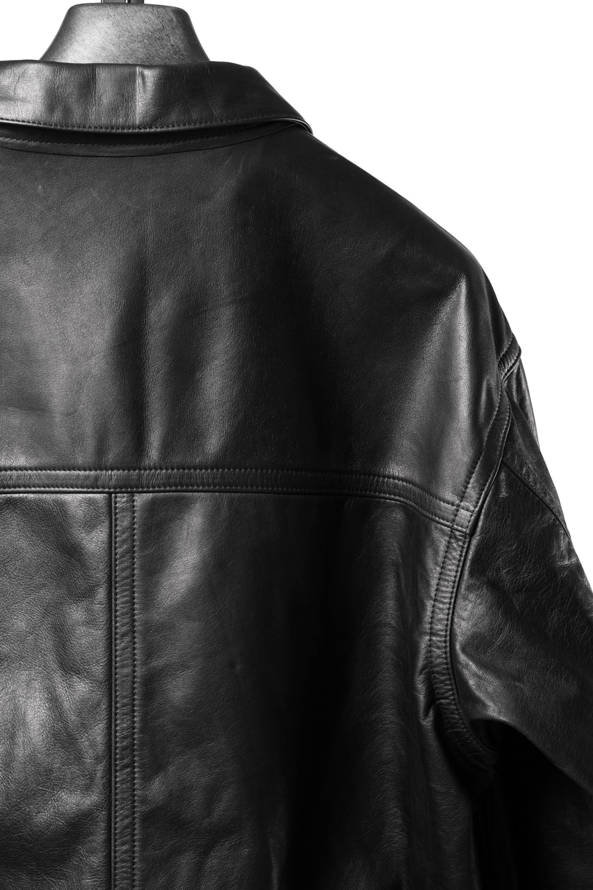 画像をギャラリービューアに読み込む, A LEATHER Trucker Jacket / LUXE COWHIDE (BLACK)