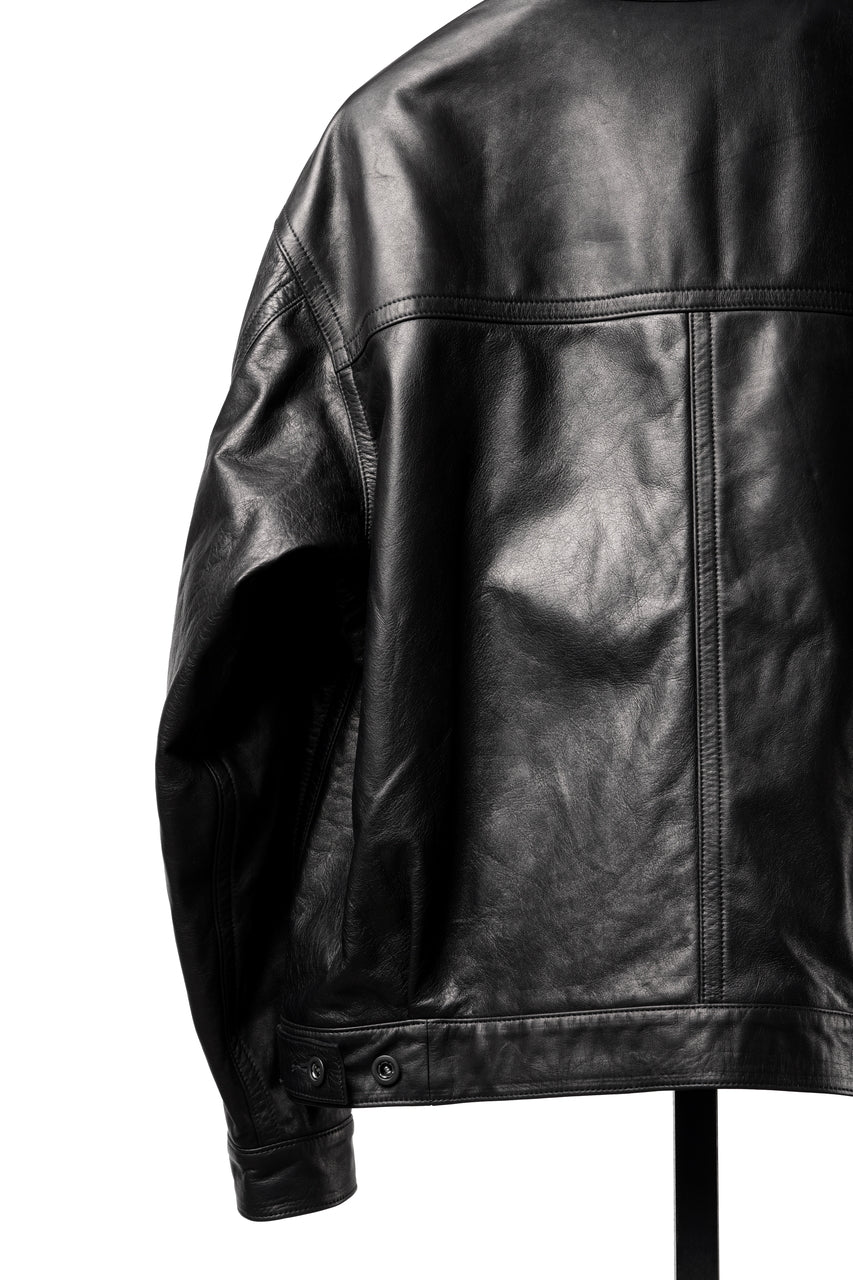 画像をギャラリービューアに読み込む, A LEATHER Trucker Jacket / LUXE COWHIDE (BLACK)