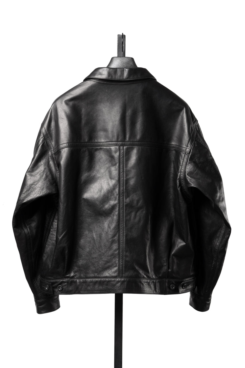 画像をギャラリービューアに読み込む, A LEATHER Trucker Jacket / LUXE COWHIDE (BLACK)