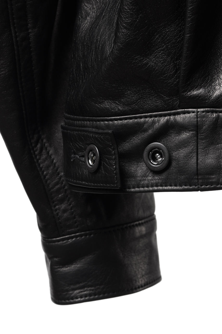 画像をギャラリービューアに読み込む, A LEATHER Trucker Jacket / LUXE COWHIDE (BLACK)
