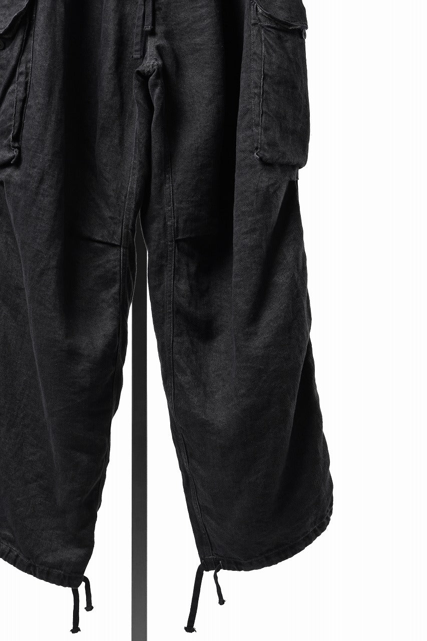 Load image into Gallery viewer, LASTMAN M47 LINEN DENIM CARGO PANTS (BLACK)