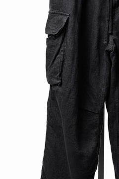 Load image into Gallery viewer, LASTMAN M47 LINEN DENIM CARGO PANTS (BLACK)