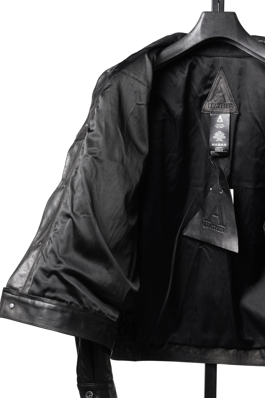画像をギャラリービューアに読み込む, A LEATHER Trucker Jacket / LUXE COWHIDE (BLACK)