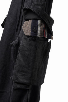 Load image into Gallery viewer, LASTMAN M47 LINEN DENIM CARGO PANTS (BLACK)