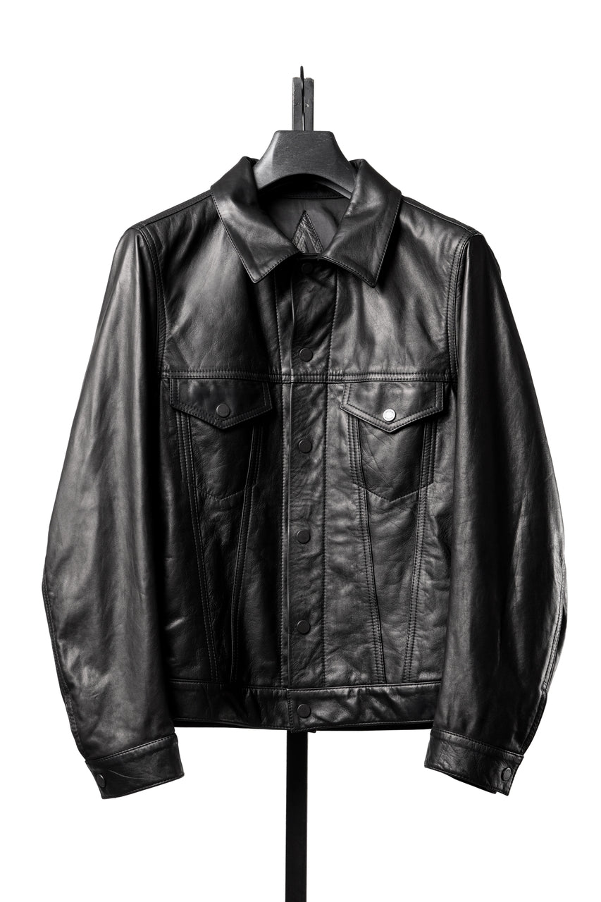 画像をギャラリービューアに読み込む, A LEATHER 3rd Jacket / SMOOTH COWHIDE (BLACK)