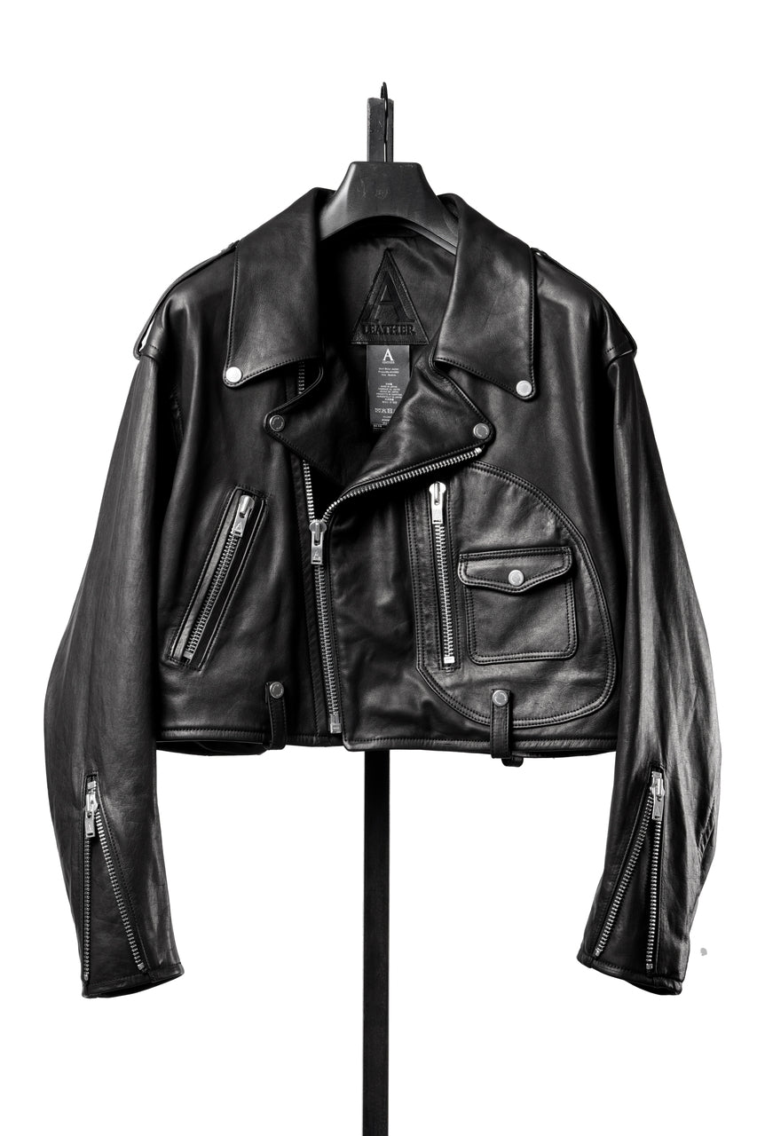 画像をギャラリービューアに読み込む, A LEATHER Short Motor Jacket / LUXE COWHIDE (BLACK)