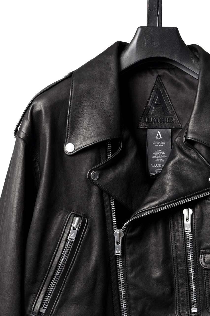 画像をギャラリービューアに読み込む, A LEATHER Short Motor Jacket / LUXE COWHIDE (BLACK)