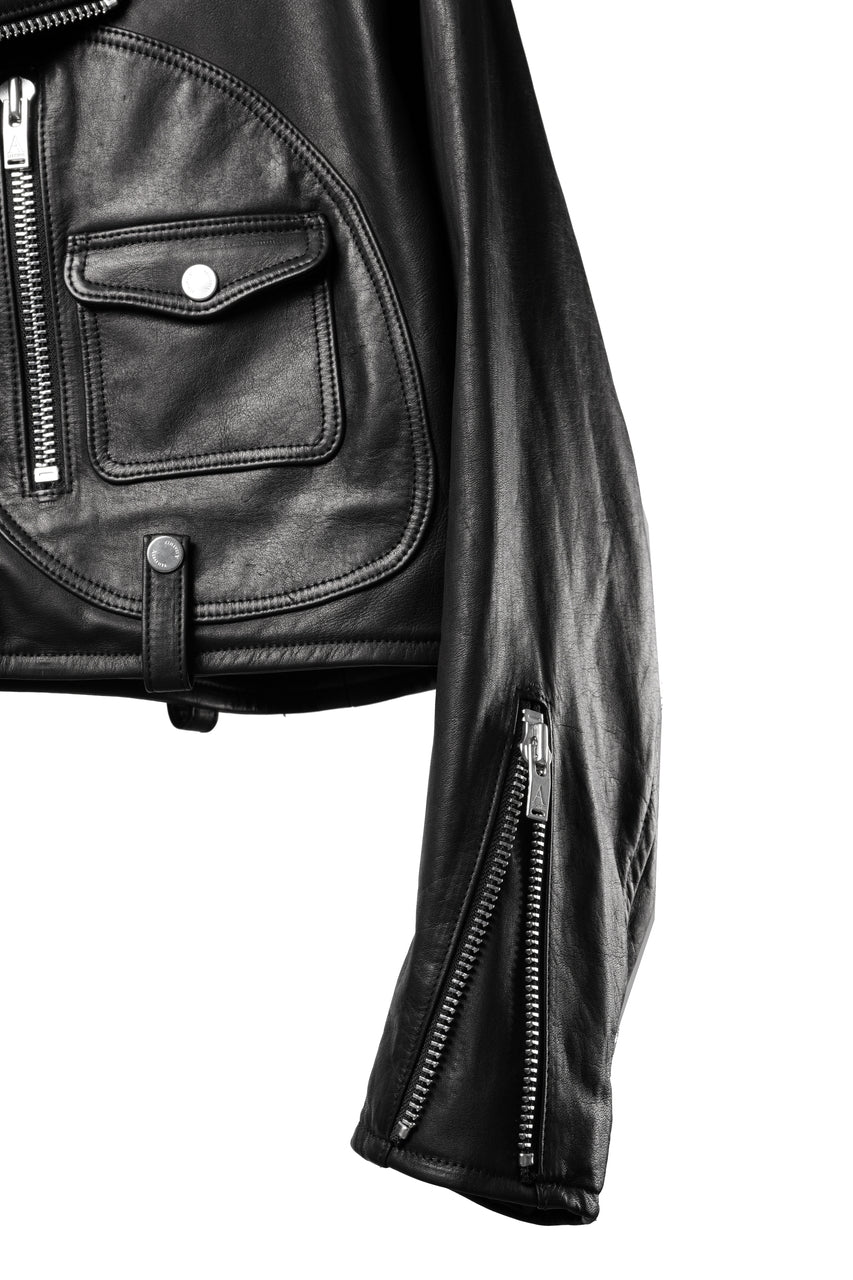 画像をギャラリービューアに読み込む, A LEATHER Short Motor Jacket / LUXE COWHIDE (BLACK)